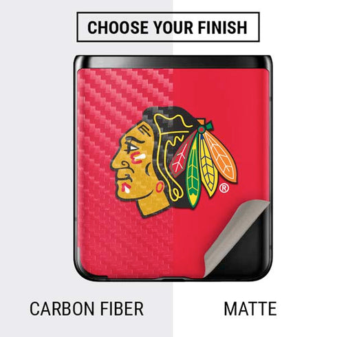 NHL Chicago Blackhawks Solid Background Galaxy Z Flip Skin