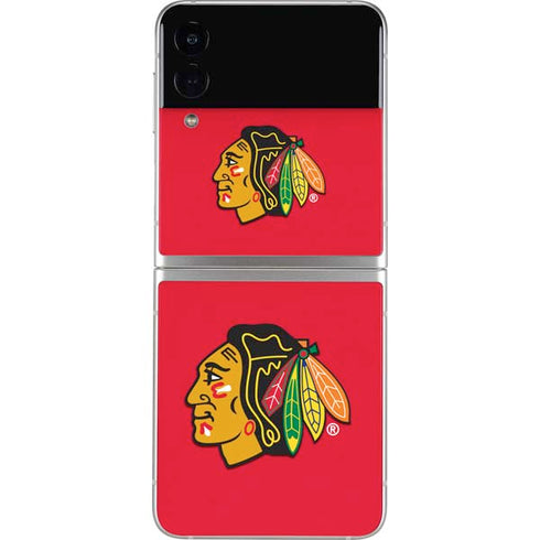 NHL Chicago Blackhawks Solid Background Galaxy Z Flip3 5G Skin