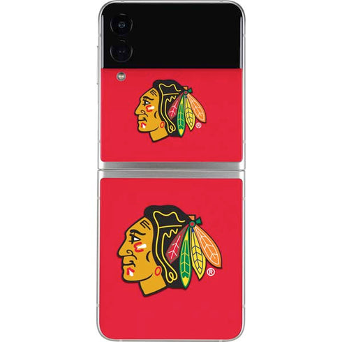 NHL Chicago Blackhawks Solid Background Galaxy Z Flip4 5G Skin
