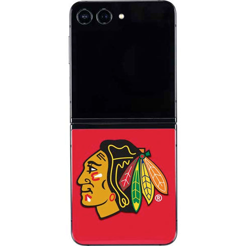 NHL Chicago Blackhawks Solid Background Galaxy Z Flip5 5G Skin