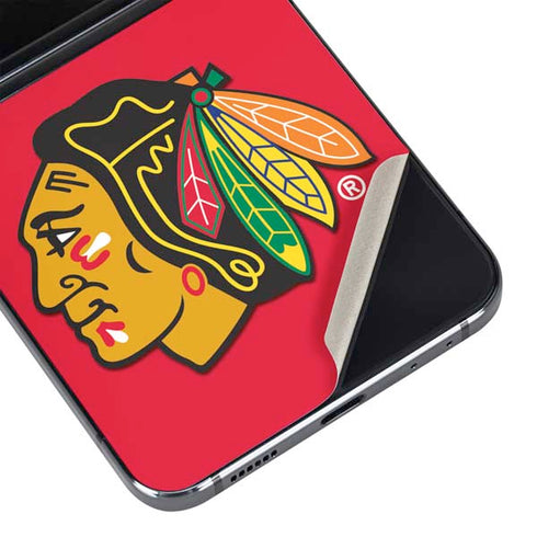 NHL Chicago Blackhawks Solid Background Galaxy Z Flip5 5G Skin
