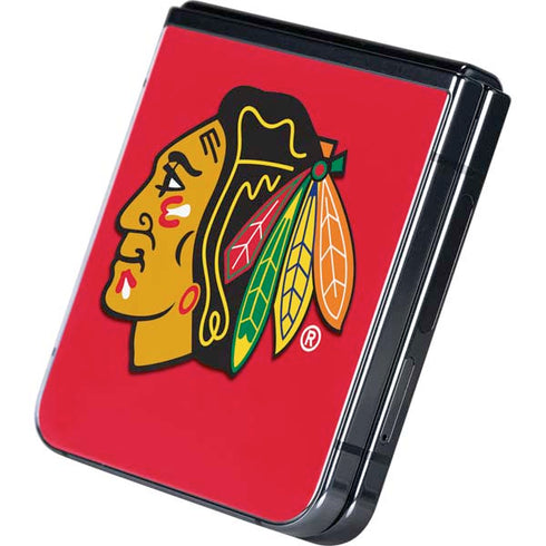 NHL Chicago Blackhawks Solid Background Galaxy Z Flip5 5G Skin