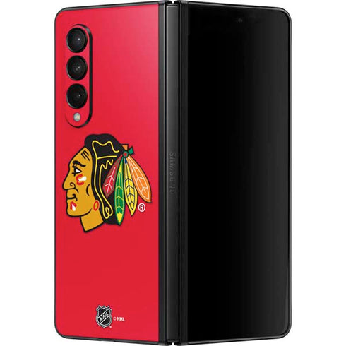 NHL Chicago Blackhawks Solid Background Galaxy Z Fold3 5G Skin