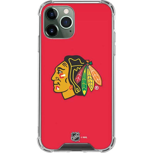 NHL Chicago Blackhawks Solid Background iPhone 11 Pro Max Clear Case