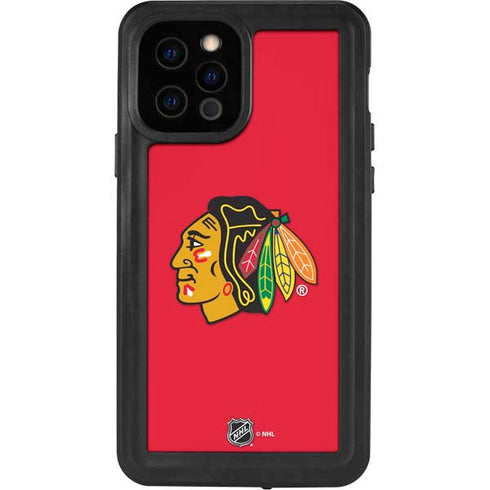 NHL Chicago Blackhawks Solid Background iPhone 12 Pro Waterproof Case