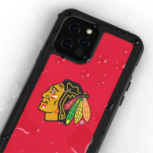 NHL Chicago Blackhawks Solid Background iPhone 12 Pro Waterproof Case