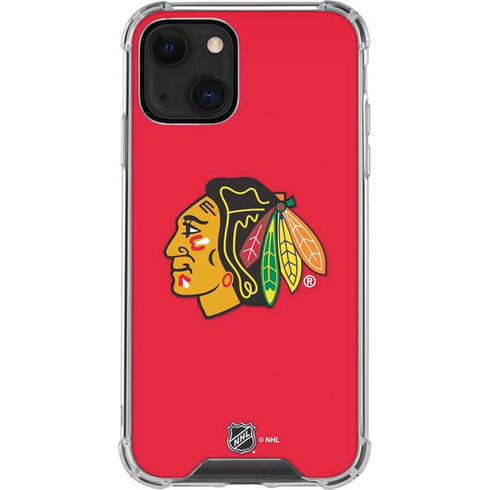NHL Chicago Blackhawks Solid Background iPhone 13 Mini Clear Case