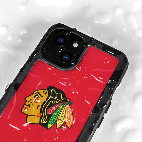 NHL Chicago Blackhawks Solid Background iPhone 13 Mini Waterproof Case
