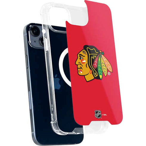 NHL Chicago Blackhawks Solid Background iPhone 15 Plus MagSafe Case