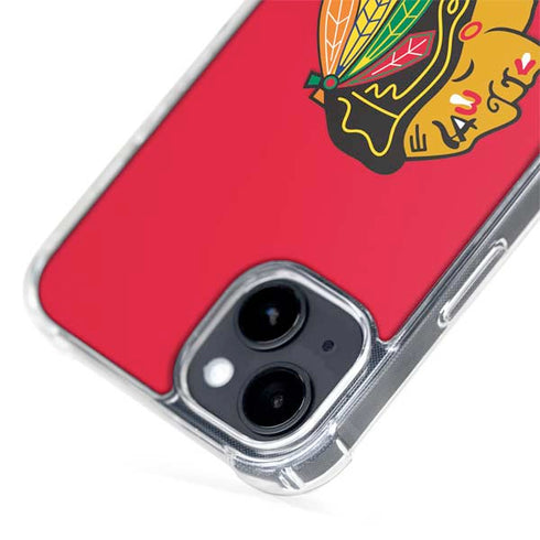NHL Chicago Blackhawks Solid Background iPhone 15 Plus MagSafe Case