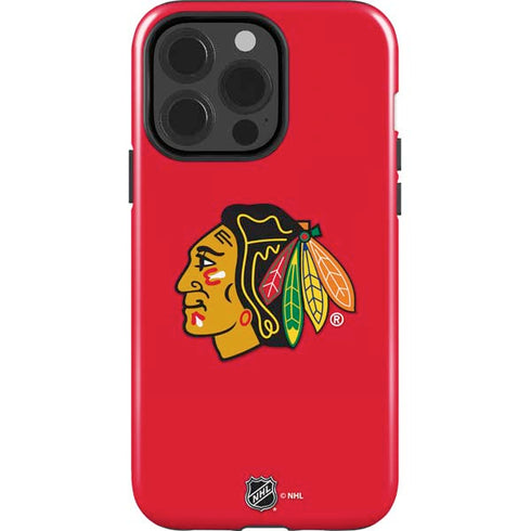 NHL Chicago Blackhawks Solid Background iPhone 15 Pro Impact Case