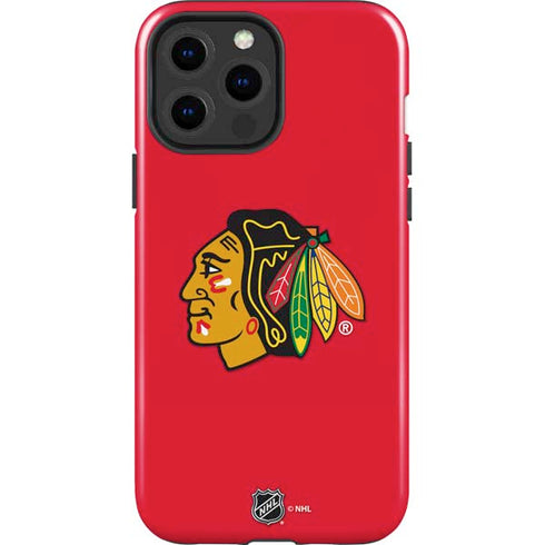 NHL Chicago Blackhawks Solid Background iPhone 15 Pro Max Impact Case