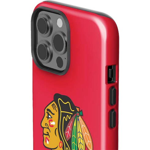 NHL Chicago Blackhawks Solid Background iPhone 15 Pro Max Impact Case