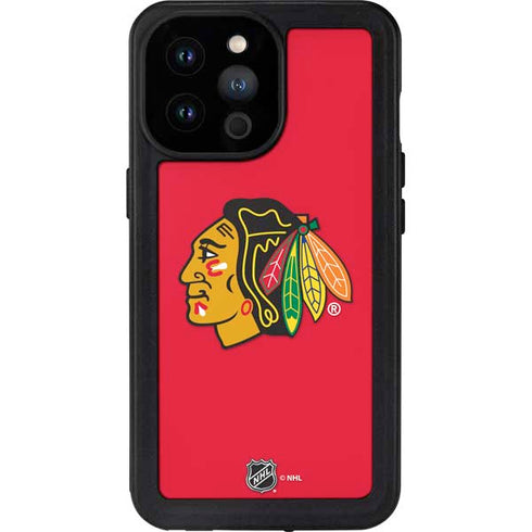 NHL Chicago Blackhawks Solid Background iPhone 14 Pro Max Waterproof Case