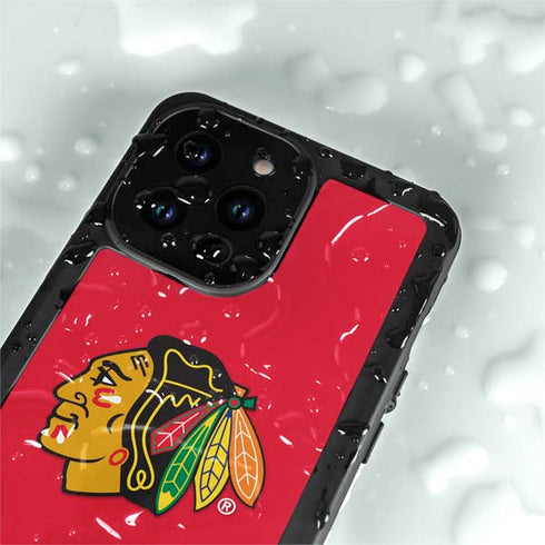 NHL Chicago Blackhawks Solid Background iPhone 14 Pro Max Waterproof Case