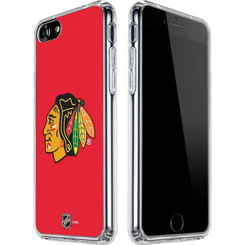 NHL Chicago Blackhawks Solid Background iPhone SE (2nd & 3rd Gen) Clear Case