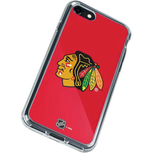NHL Chicago Blackhawks Solid Background iPhone SE (2nd & 3rd Gen) Clear Case