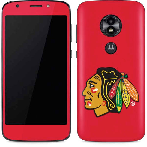 NHL Chicago Blackhawks Solid Background Moto E5 Play Skin