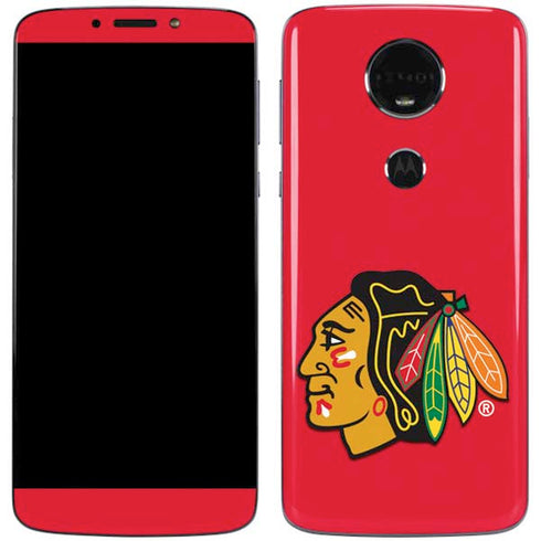 NHL Chicago Blackhawks Solid Background Moto E5 Plus Skin