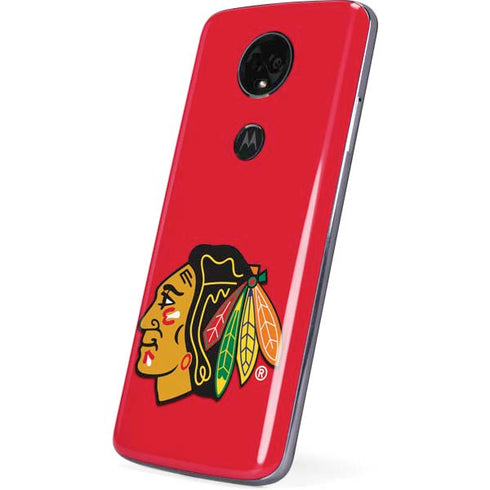 NHL Chicago Blackhawks Solid Background Moto E5 Plus Skin