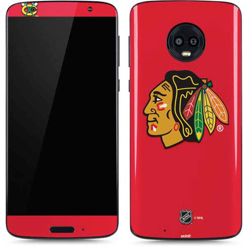NHL Chicago Blackhawks Solid Background Moto G6 Skin