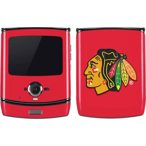 NHL Chicago Blackhawks Solid Background Motorola RAZR Skin