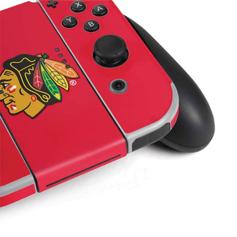NHL Chicago Blackhawks Solid Background Nintendo Switch OLED (2021) Skin
