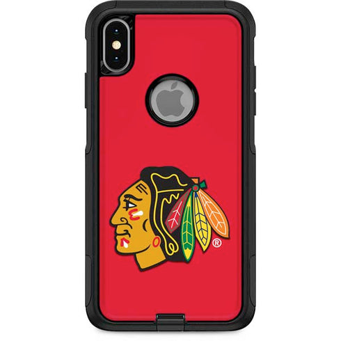 NHL Chicago Blackhawks Solid Background Otterbox Commuter iPhone Skin