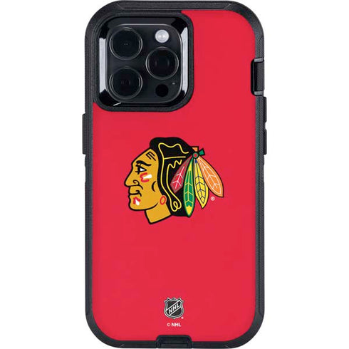 NHL Chicago Blackhawks Solid Background Otterbox Defender iPhone Skin
