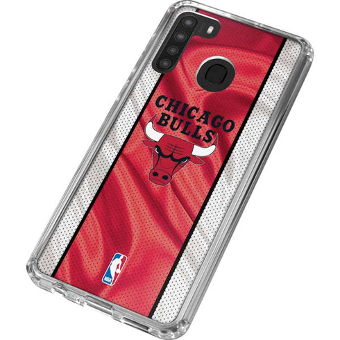 NBA Chicago Bulls Away Jersey Galaxy A21 Clear Case