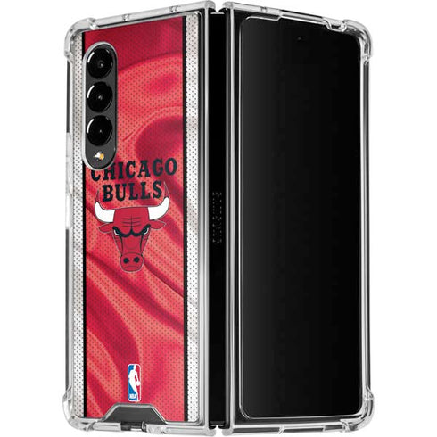 NBA Chicago Bulls Away Jersey Galaxy Z Fold4 5G Clear Case