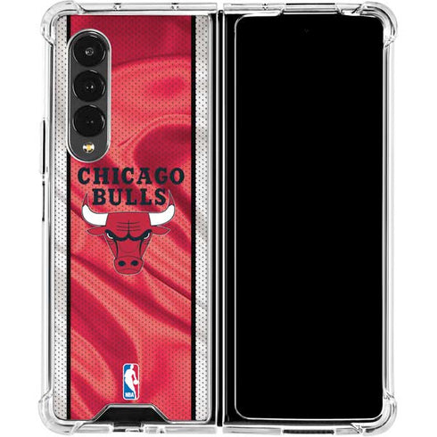 NBA Chicago Bulls Away Jersey Galaxy Z Fold4 5G Clear Case