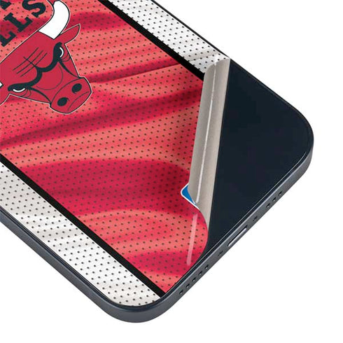 NBA Chicago Bulls Away Jersey iPhone 15 Plus Skin