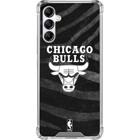 NBA Chicago Bulls Black Animal Print Galaxy A14 5G Clear Case