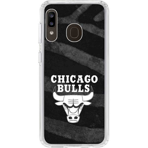 NBA Chicago Bulls Black Animal Print Galaxy A20 Clear Case