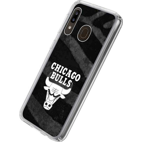 NBA Chicago Bulls Black Animal Print Galaxy A20 Clear Case