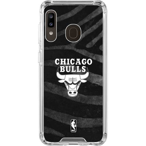 NBA Chicago Bulls Black Animal Print Galaxy A30 Clear Case