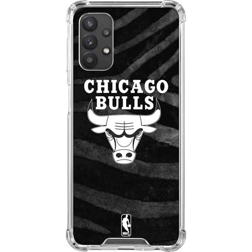 NBA Chicago Bulls Black Animal Print Galaxy A32 5G Clear Case