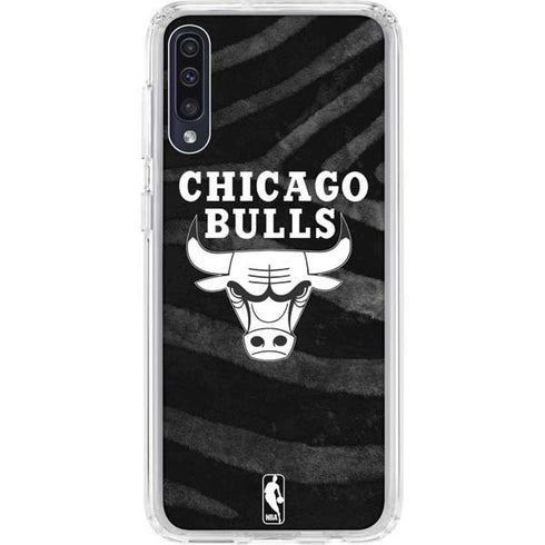 NBA Chicago Bulls Black Animal Print Galaxy A50 Clear Case