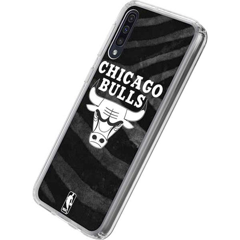 NBA Chicago Bulls Black Animal Print Galaxy A50 Clear Case