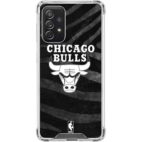 NBA Chicago Bulls Black Animal Print Galaxy A72 5G Clear Case