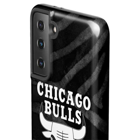 NBA Chicago Bulls Black Animal Print Galaxy S21 FE Pro Case