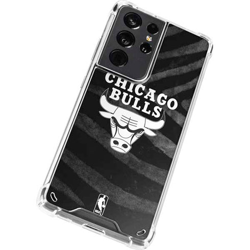 NBA Chicago Bulls Black Animal Print Galaxy S21 Ultra 5G Clear Case