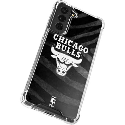 NBA Chicago Bulls Black Animal Print Galaxy S22 Plus Clear Case