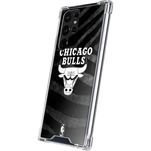 NBA Chicago Bulls Black Animal Print Galaxy S22 Ultra Clear Case