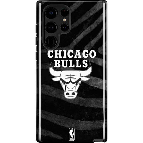 NBA Chicago Bulls Black Animal Print Galaxy S22 Ultra Pro Case