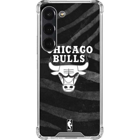 NBA Chicago Bulls Black Animal Print Galaxy S23 Clear Case