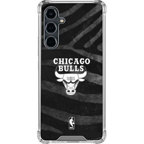 NBA Chicago Bulls Black Animal Print Galaxy S23 FE Clear Case