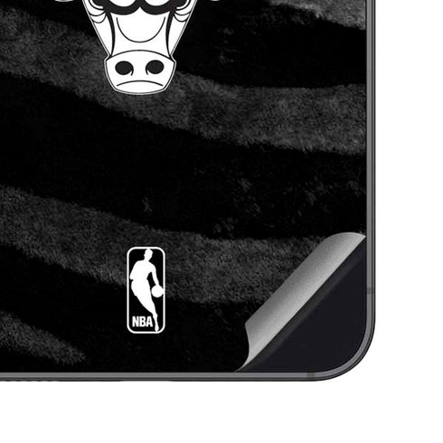 NBA Chicago Bulls Black Animal Print Galaxy S23 FE Skin
