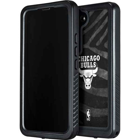 NBA Chicago Bulls Black Animal Print Galaxy S23 Plus Waterproof Case